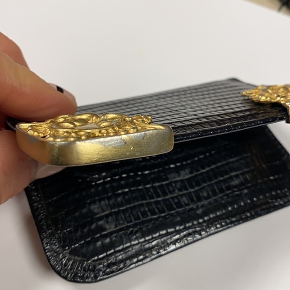 Croc Embossed Leather Business Credit Card Holder - Picture 6 of 8